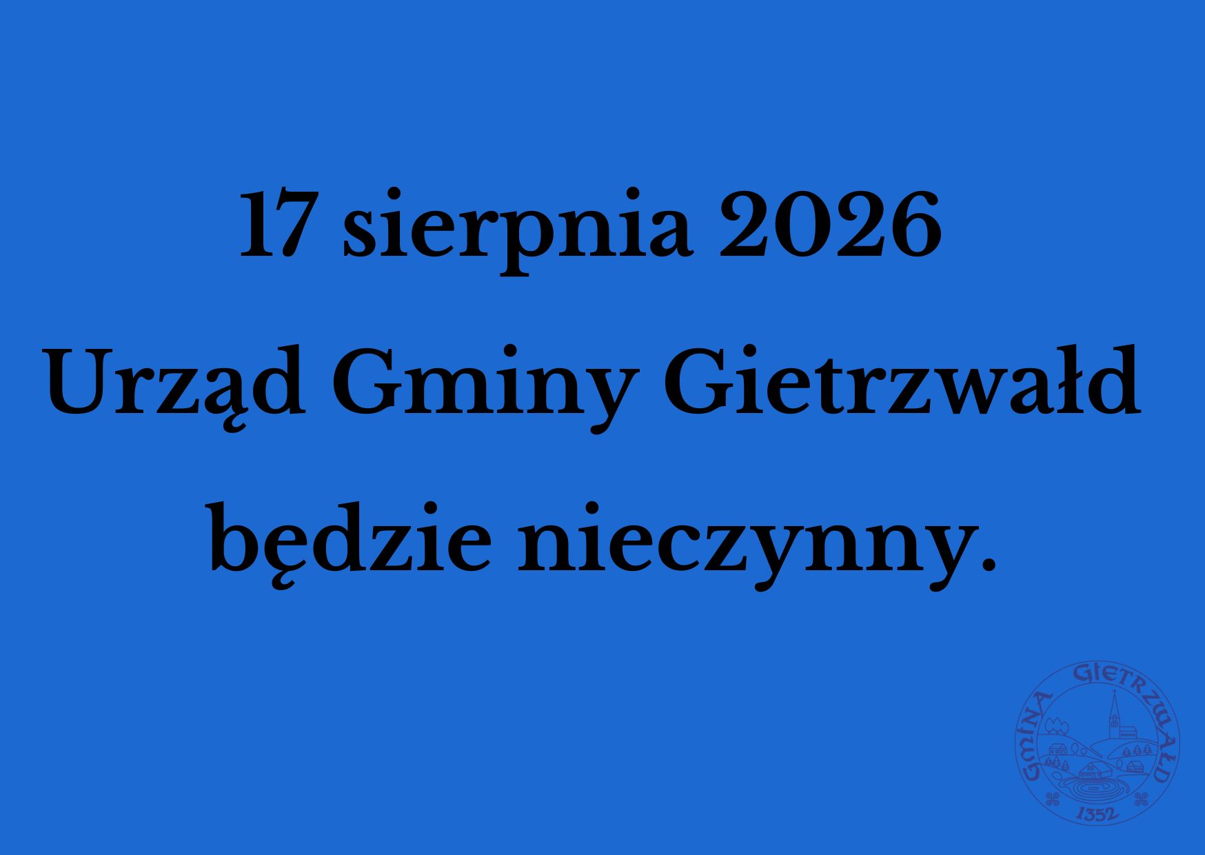 Artykuł: Urząd nieczynny
